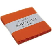Bella Solids Orange Moda Charm Pack; 42 - 5" Precut Fabric Quilt Squares