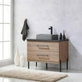 thumbnail image 3 of Trento 36" Black Sintered Stone Top Concrete Sink North American Oak Bath Vanity, 3 of 13