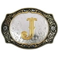 thumbnail image 5 of Western Belt Buckle Initial Letters ABCDMRJ to Z Cowboy Rodeo Small Gold Belt Buckles for Men Women, 5 of 7