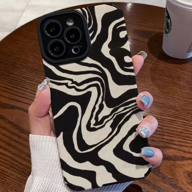 Gimfun, funda de teléfono con patrón de cebra de dibujos animados para IPhone 11 14 13 Pro Max 12 7Plus X XR Xsmax, funda trasera de cuero con leopardo a prueba de golpes 14 Tan Jianjun unisex