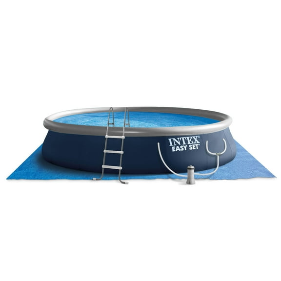 Open Box Intex 15'x42" Round Inflatable Outdoor Above Ground Swimming Pool Set
