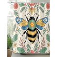 thumbnail image 2 of Fsddascl Bee Flowers Shower Curtain Set - Long 72" x 84" Washable Bathtub Curtain with 12 Hooks, Farmhouse Retro Botanical Floral Dots Waterproof Fabric Stall Shower Curtains for Bathroom/Bathtub, 2 of 6