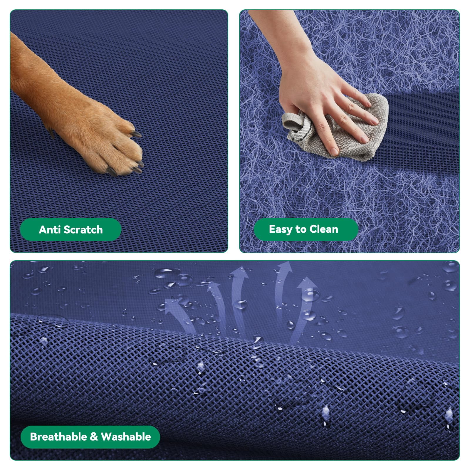 Elevated Dog Bed Raised Outdoor For Large Dogs  Installation Requires No Tools Frame With Washable Breathable Mesh Anti-slip Feet Indoor Pet Blue 43.3 Inches