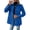 Blue, variant on Women's Wool Blend Pea Coat Casual Formal Office Wool Single Breasted Lapel Trench Coat with Pockets