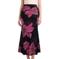 thumbnail image 2 of Women'S Fishtail Skirt Elegant Floral Ruched Skinny Bodycon Ruffle Long Skirts Glitter S, 2 of 8