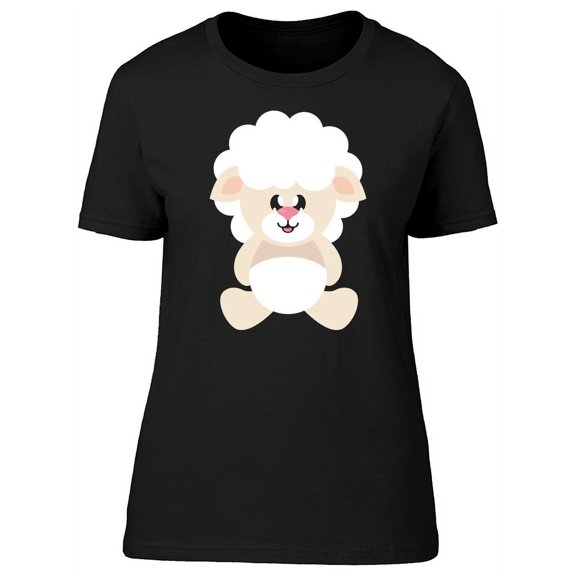Cute Sheep Sitting T-Shirt Women -Image by Shutterstock, Female XX-Large