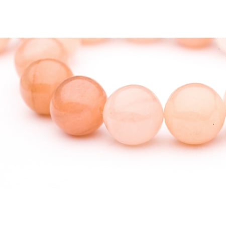 Peach Gemstone - Round - Shaped Peach Quartz Crystal Beads Semi Precious Gemstones Size: 16x16mm Crystal Energy Stone Healing Power for Jewelry Making