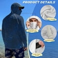 thumbnail image 6 of Bulopur Men’s Long Sleeve Fishing Sun Shirt with Face Cover Navy Starry Night Hooded UV Protection Rash Guard, Lightweight Quick Dry for Fishing Beach Travel, 6 of 8