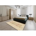 thumbnail image 5 of Ahgly Company Machine Washable Indoor Square Transitional Golden Blonde Gold Area Rugs, 5' Square, 5 of 7