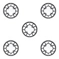 thumbnail image 1 of Ruiboury 1/2/3/5 Anneaux de Chaîne Ronds Pièces Vélo 104BCD Roue de Chaîne Noir 52T 5 Pcs, 1 of 1