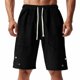 thumbnail image 2 of Hombres Carga Pantalones Cortos con Bolsillos, Color Sólido Casual Gran Bolsillo Botón Cordón Elástico-Cintura Mitad de Carga, 2 of 7