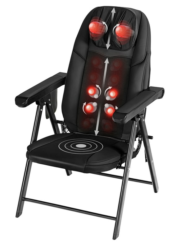 Comfier Partable Folding Massage Chair, Shiatsu Neck Back Massager with Heat for Home Officer use,  Gifts