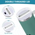 thumbnail image 3 of Yayeee 40oz Stainless Steel Tumbler with Straw and Handle Double-Wall Insulated Travel Water Bottle, Black Cat, 3 of 8