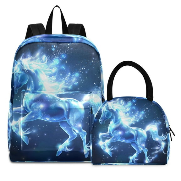 ALAZA Backpack Set Magic Unicorn Elementary School Bags Student BookBag with Lunch Bag