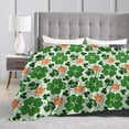 thumbnail image 5 of Soft Cozy Flannel Fleece Blanket for All Seasons St. Patrick''s Day Green Shamrock Lightweight Throw Blanket for Bed/Couch/Sofa/Camping- Green Lucky Shamrocks Irish Clover 50"X40", 5 of 6