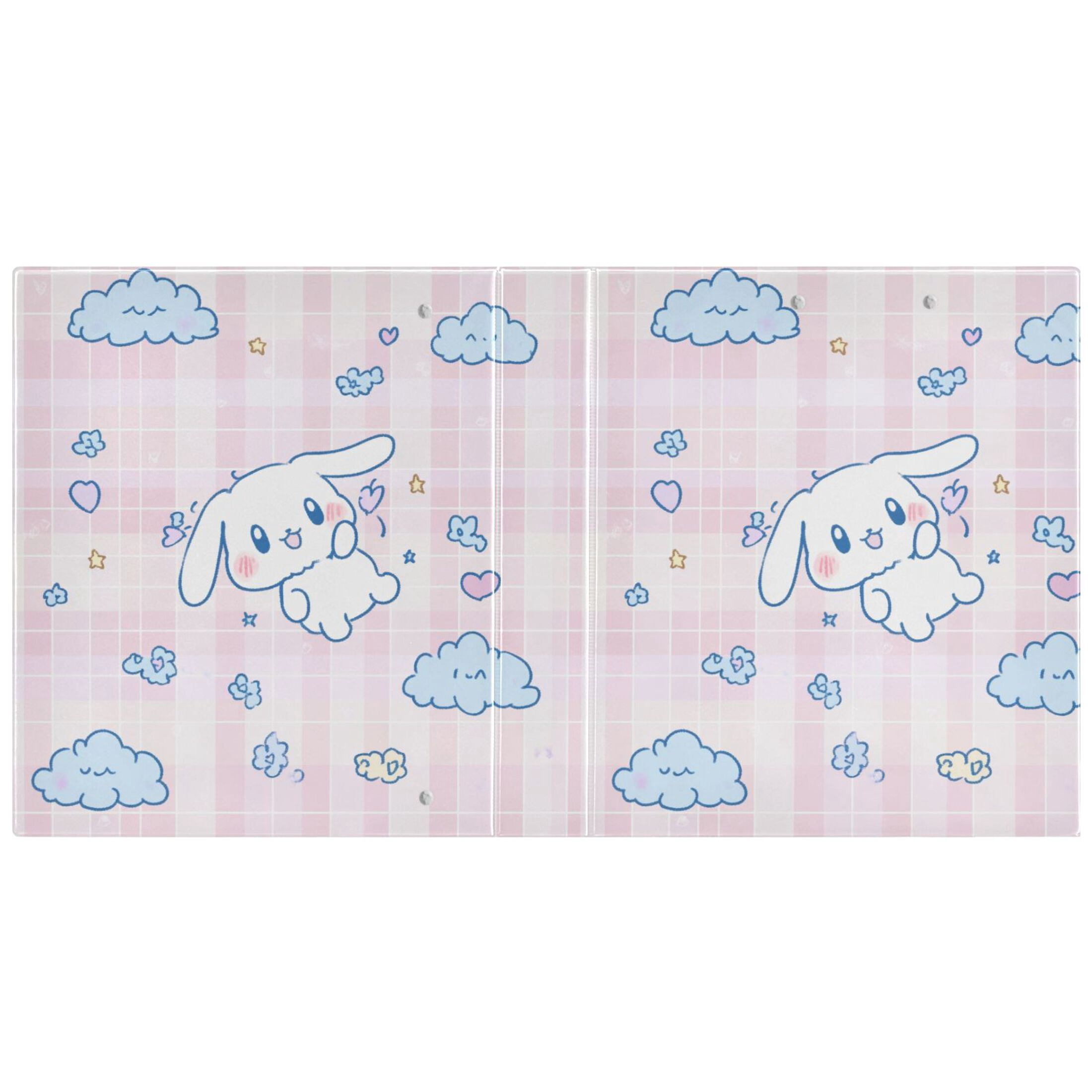 Cinnamoroll Flying in Sky Hardcover 3 Ring Binder 1.5” Round Rings Letter Size Paper Pockets for School Office Supplies