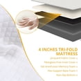 thumbnail image 4 of Beddle 4 inches Folding Queen Size Memory Foam Mattress with Cover,Tri-fold Portable Mattress Topper for Guest Bed,Camping, 4 of 6