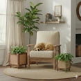thumbnail image 2 of Autumn Alley Rustic Boho Large Planter - Rattan Cane Planter BoxeS Set of 2 – Wooden Indoor or Outdoor Planter Box Stands, 2 of 10