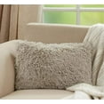thumbnail image 3 of Fennco Styles Classic Faux Fur Decorative Throw Pillow Cover 12 x 20 Inch - Fog Plush Cushion Case for Home, Couch, Living Room, Office and Holiday Décor, 3 of 6