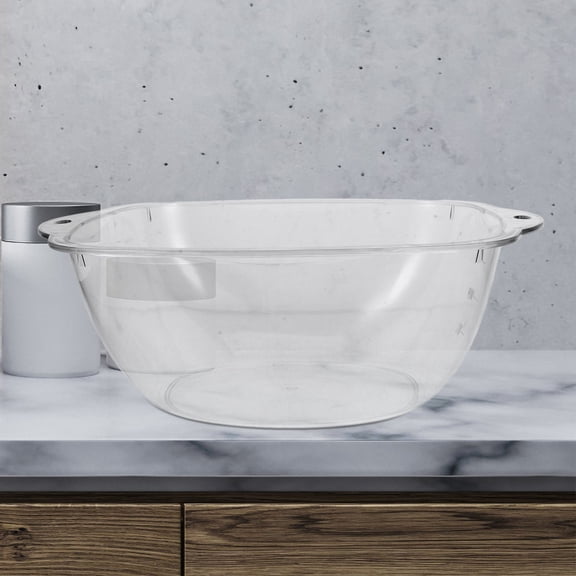 NIAIZEK Clear Rectangular Plastic Wash Tub, PET Material, Lightweight Laundry Basin for Home Use, 1 Piece
