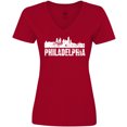 thumbnail image 3 of Inktastic Philadelphia Skyline Grunge Women's V-Neck T-Shirt, 3 of 5