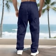 thumbnail image 7 of Liuinsasek Men's Straight Leg Cargo Pants Drawstring Elastic with Multi-Pockets Waist Casual Loose Outdoor Sports Long Pants, 7 of 7