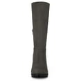 thumbnail image 6 of BLISSFUL STEP Women's Mid-calf Round Toe Block Heel Boots Gray 7, 6 of 7