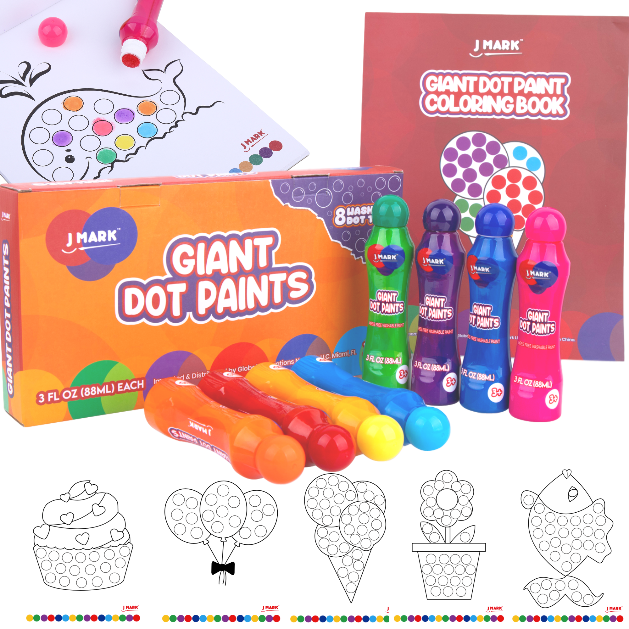 2 PACK, 16 Markers Dab and Dot Markers Set of 16 Dauber Washable Marker for Early Childhood Preschool for Arts and Crafts Activities and even bingo sheets great bulk classpack 