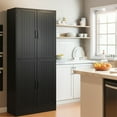 thumbnail image 4 of DIYART 71" Farmhouse Pantry Cabinet, Tall Storage Cabinet with 4 Doors and Adjustable Shelves, Freestanding Pantry for Dining Room, Kitchen, and Living Room, Black, 4 of 8