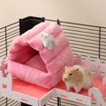 thumbnail image 4 of D-GROEE Cute Cozy Pet Nest Cozy Hamster Nest Bunny Carrot Design Small Warm Room for Guinea Pigs Ferrets Hedgehogs Rabbits Rats Autumn Winter Hamster Cage, 4 of 8