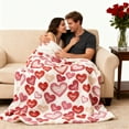 thumbnail image 5 of Valentine's Day Gift Red Heart Blanket, Cozy Valentine Throw Blankets Couch Blankets, Red Pink Hearts Blankets and Flannel Blankets, Soft Warm Valentine's Day Bed Blankets, Lightweight, 5 of 7