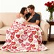 thumbnail image 4 of Lunxisen 3 Pcs Valentine's Day Throw Blanket Red Pink Heart Plaid Fuzzy Blanket Romantic Love Heart Decorative Soft Cozy Flannel Blanket for Mom Couple Home Bed Couch Chair.(100*130cm), 4 of 9