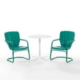 thumbnail image 4 of Crosley Furniture Ridgeland Ensemble Bistro d'Extérieur en Métal 3 Pcs, Fini Turquoise Lustré, 4 of 8
