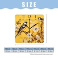 thumbnail image 2 of 14 Inch Wall Clock Battery Operated Square Clock Decorative for Office, Kitchen, Outdoor, Living Room，Birds and Flowers on A Yellow Background Design, 2 of 4