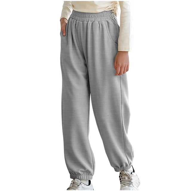 Timegard Toddler Girls Clothes Sweatpants Baggy Comfy Ruched Summer Solid Color Casual Workout Trousers