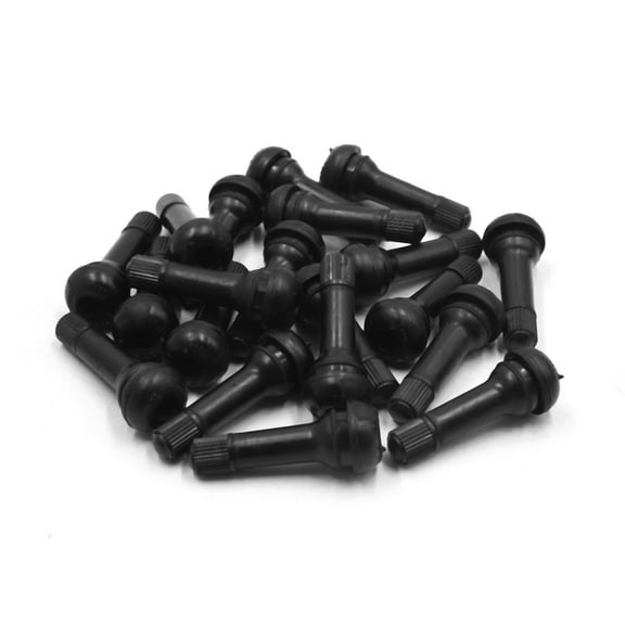 Tire Tyre Valve Stem w Dust Cap Tubeless Vacuum Snap-in 20pcs TR414 Black Car