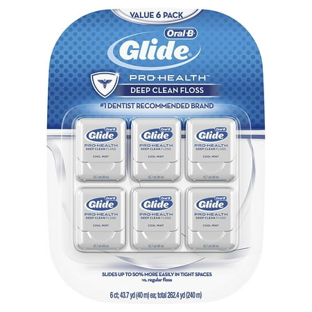 Oral-B Pro-Health Deep Clean Floss, Mint, Pack of 6, Effectively removes tough plaque between teeth and just below the gum line. By (Best Way To Get Rid Of Plaque Between Teeth)