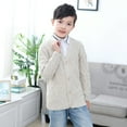thumbnail image 2 of Little Boys Knitted Cardigan Sweater Toddler Solid Color V-Neck Button-up Pullover Sweatshirt, 2-12T, 2 of 6