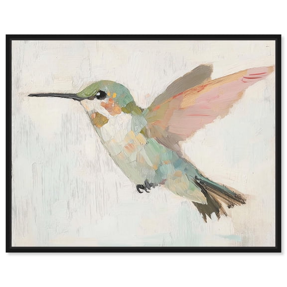 Airborne Hummingbird Canvas Print Farmhouse Wall Art by Art Remedy, Black Frame, 20 x 16