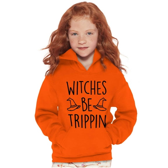 Halloween Witches Be Trippin Pun Kids Hoodie Sweatshirt Girls Teen Brisco Brands XS