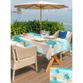 thumbnail image 5 of Outdoor Tablecloth with Umbrella Hole for Patio/Picnic/Party/Camping, Teal Coastal Waterproof Table Cloth Rectangle Table Cover Washable, Sea Turtle Beach Nautical Seaside Ocean (60"x 120"), 5 of 9