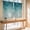 Blue, variant on Blue Abstract Art Bathroom Window Curtain, Modern Stripes Moire Light Filtering Coffee Kitchen Curtains, Bedroom Living Room Curtains 2 Panel 84"x45"