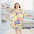 thumbnail image 5 of FORMRS Wearable Blanket Hoodie with Sleeves for Kids Cozy Flannel Sweatshirt, Neon Skates, 5 of 7