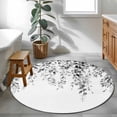 thumbnail image 3 of Round Rugs 3.3Ft, Grey Eucalyptus Round Area Rug Washable Indoor Throw Carpet, Weeping Botanical Leaf Watercolor Soft Non Slip Circle Rug for Laundry Room Patio Home Decor Aesthetic, 3 of 8