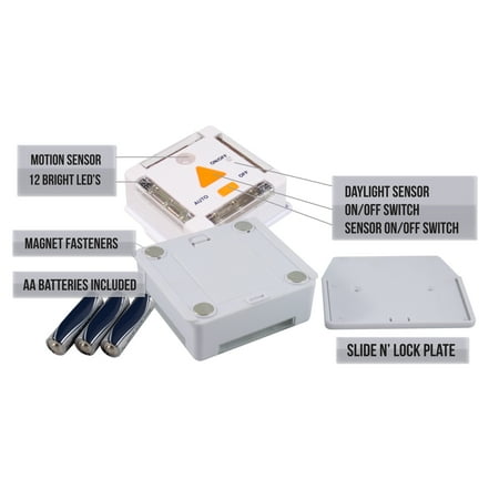 TriLynx 12 LED Light with Motion and Sunlight Sensor, White