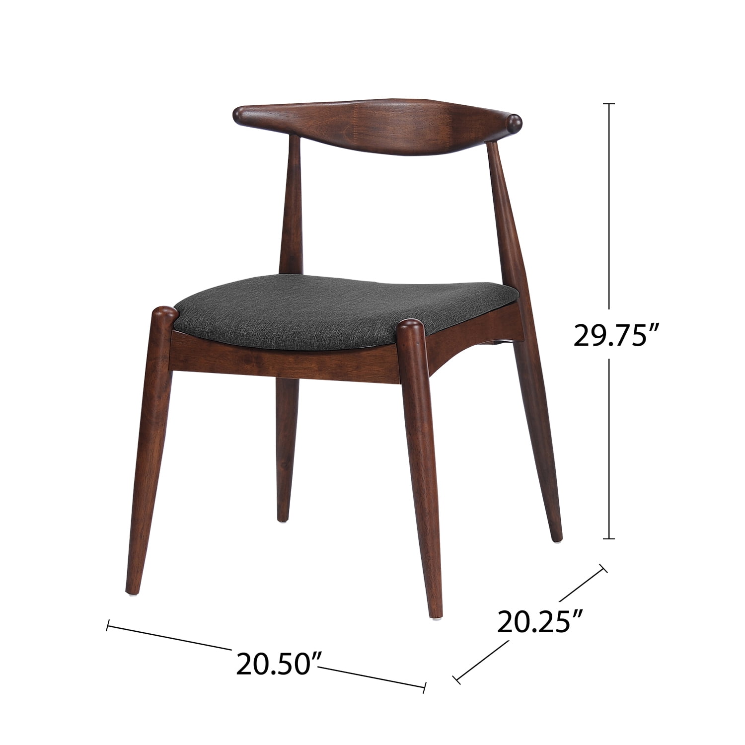 Kadyn Fabric Upholstered Dining Chairs, Mid-Century Modern Dinner Chairs for Dining Room Coffee House, Kitchen Chair Set of 2, Charcoal Kadyn Fabric Upholstered Dining Chairs, Mid-Century Modern Dinner Chairs for Dining Room Coffee House, Kitchen Chair Set of 2, Charcoal
