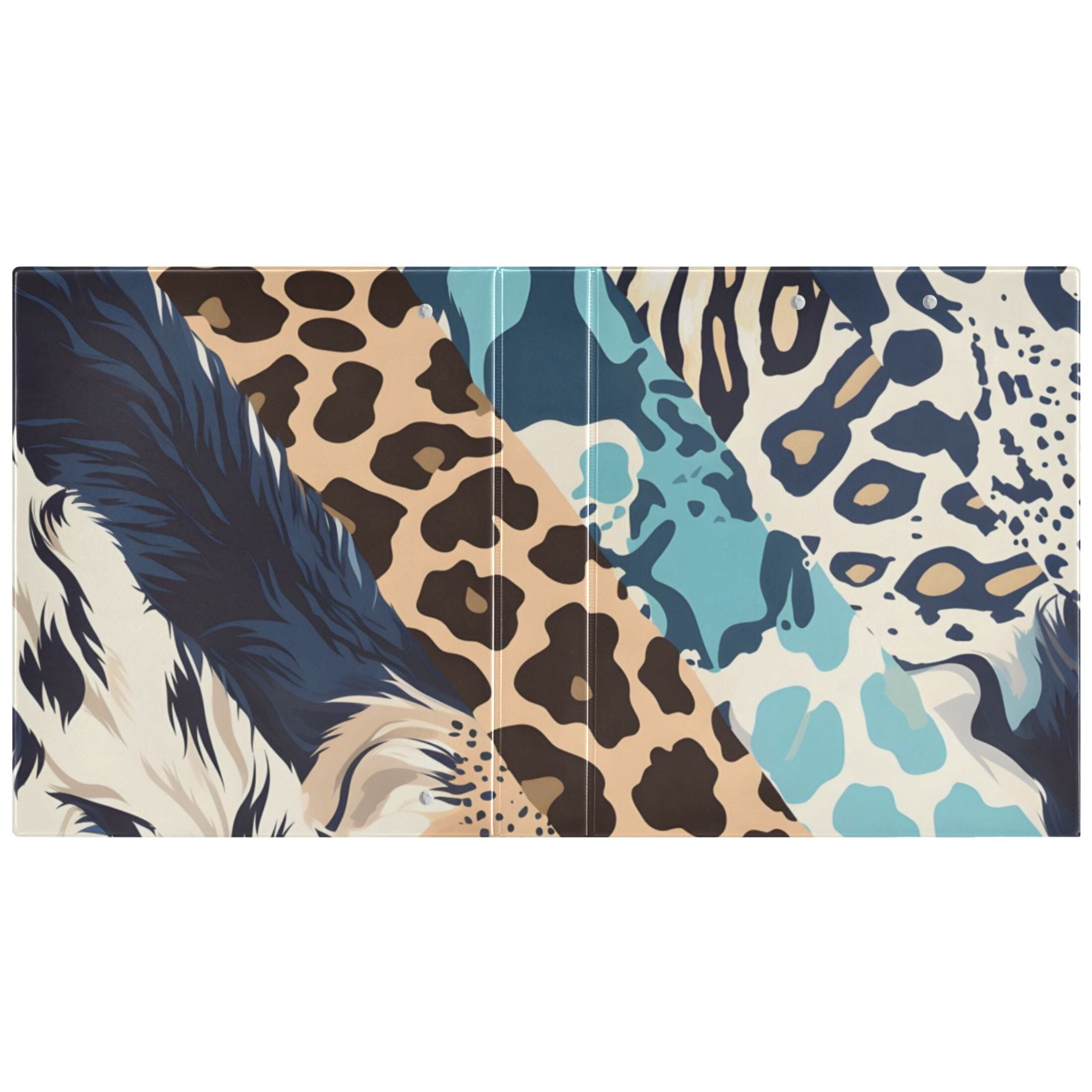 Cheetah Leopard Skin 3 Ring Binders 1.5 inch Hardcover File Folders with Interior Pockets A4 Size Organizer for School Office Hospital