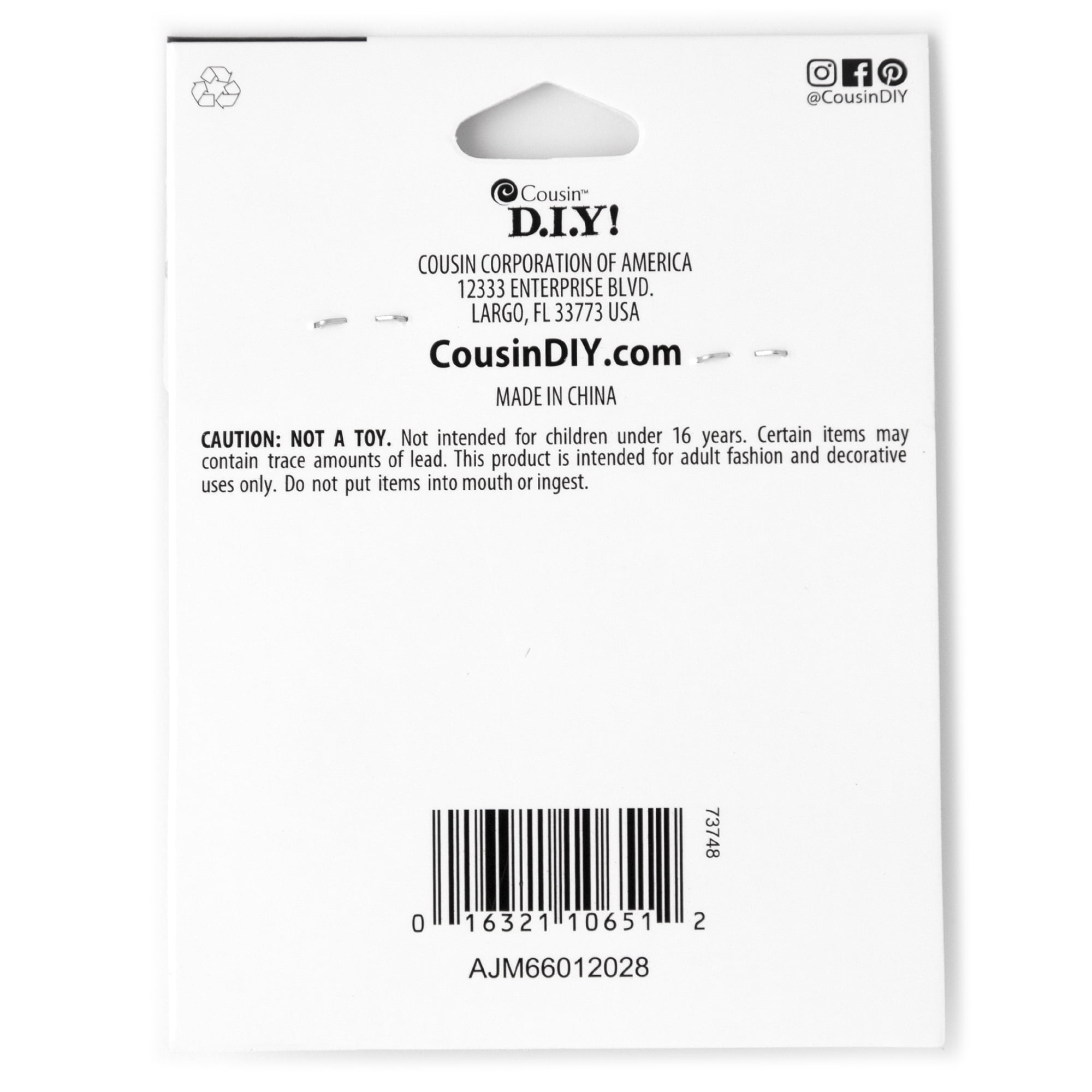 Cousin DIY Metal Ball Hook Earwires Silver Finish Set, 142 Pieces, Jewelry Clasps & Hooks