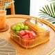 thumbnail image 5 of Bandeja rectangular para servir aperitivos, frutero de plástico con múltiples compartimentos y tapa para 2 cuadrículas, 5 of 9