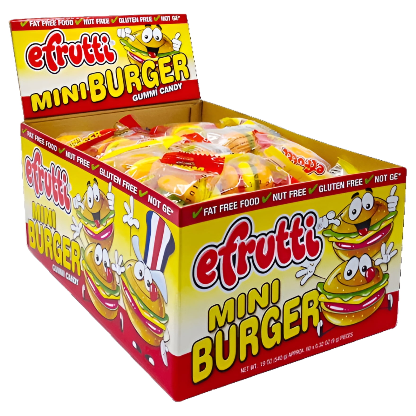 E-Frutti Gummy Burgers Candy, 60 Ct